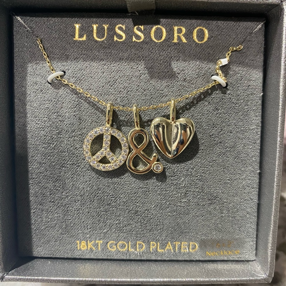 18KT Gold Plated Peace&Love Necklace